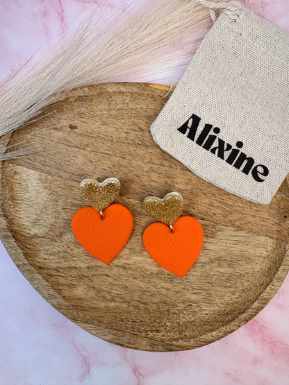 Les Paloma - Boucles d'oreilles Cœurs "Pop & Paillettes"