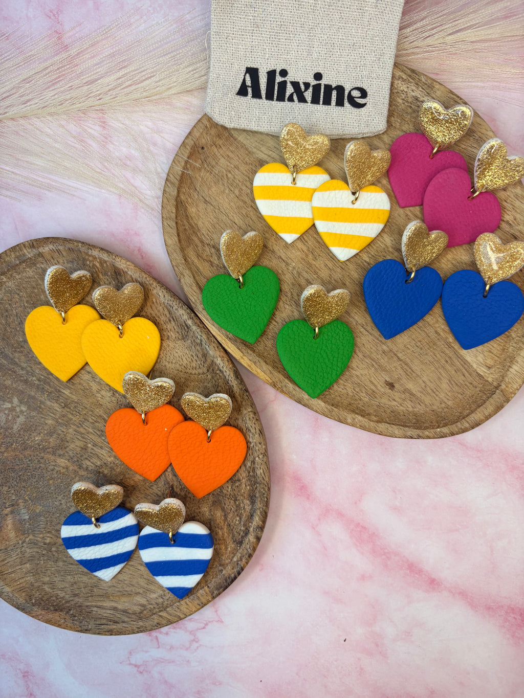 Les Paloma - Boucles d'oreilles Cœurs "Pop & Paillettes"